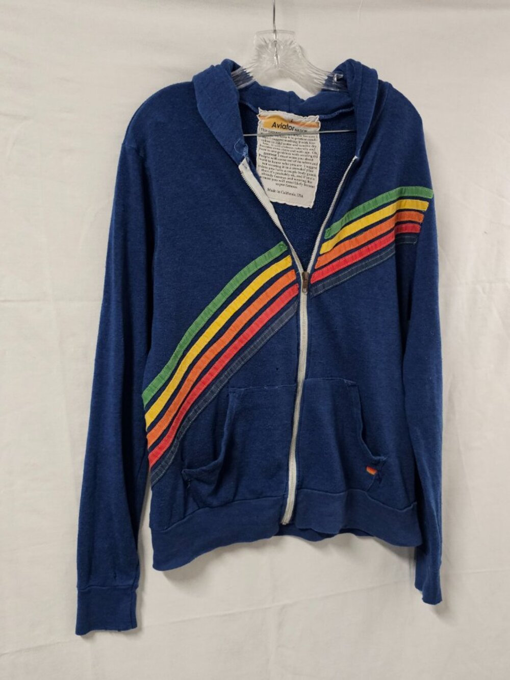 Aviator Nation Disco Zip Hoodie Ocean Size L - Picture 4 of 14